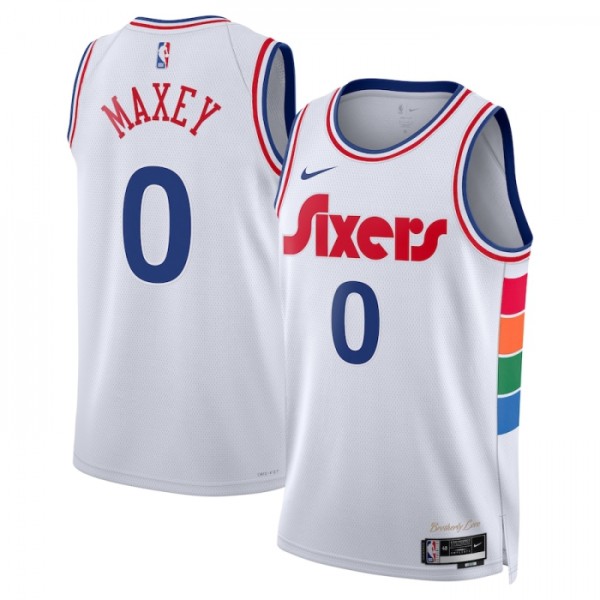 Philadelphia 76ers Trikot Tyrese Maxey Nike 2024-25 City Edition Weiß Swingman - Herren Philadelphia 76ers Trikot Tyrese Maxey Nike 2024-25 City Edition Weiß Swingman - Herren